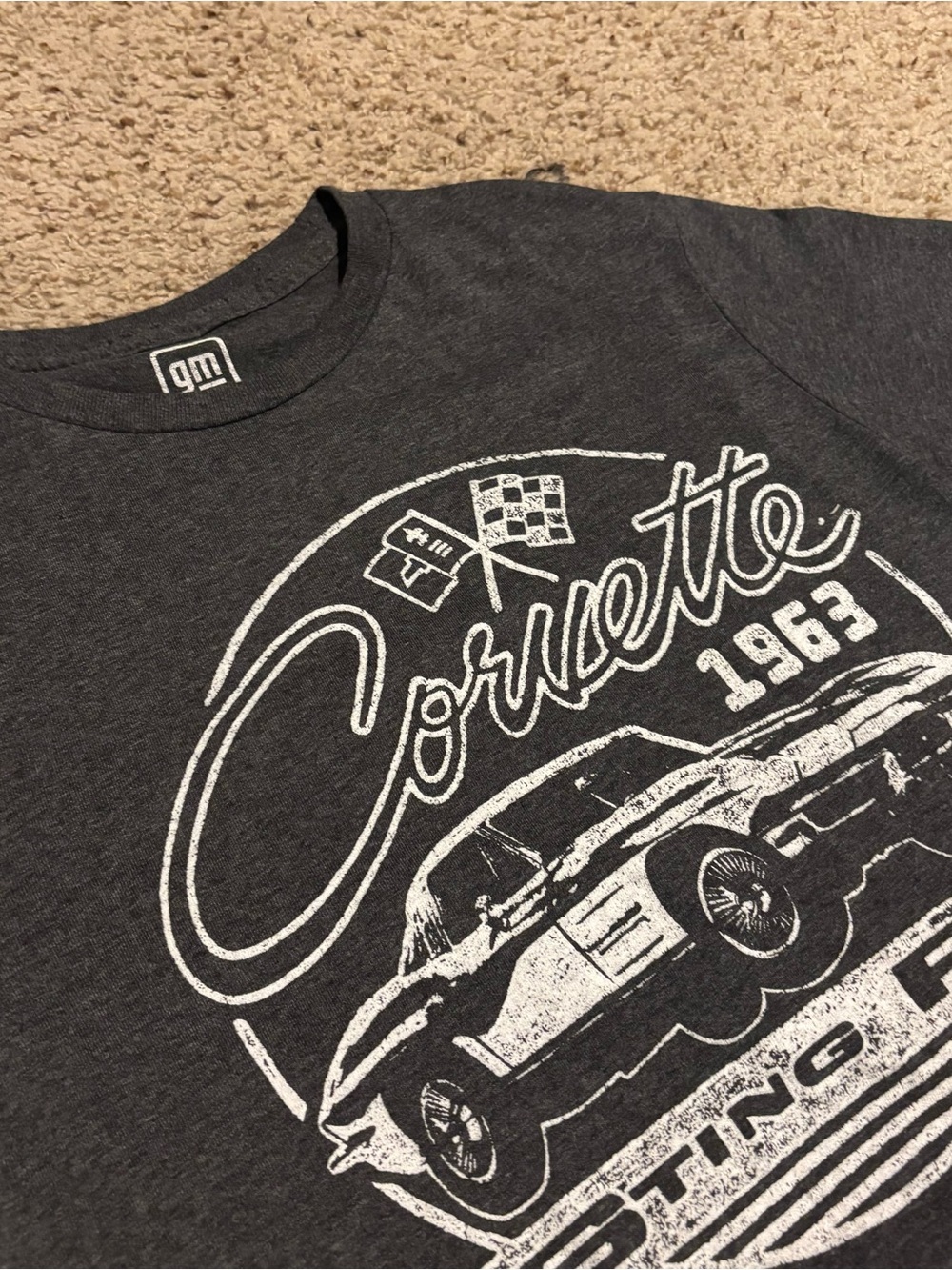 Hybrid Apparel Charcoal Corvette 1963 Graphic Tee